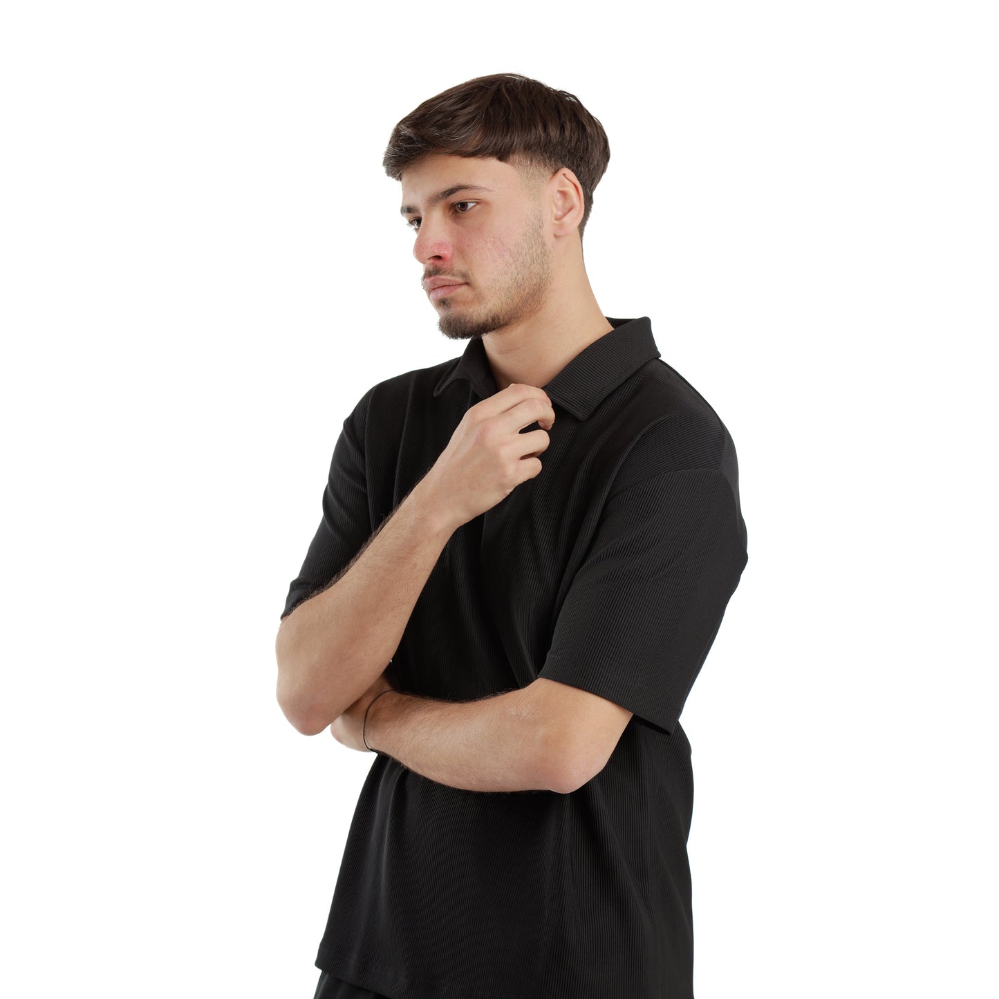Black polo shirt