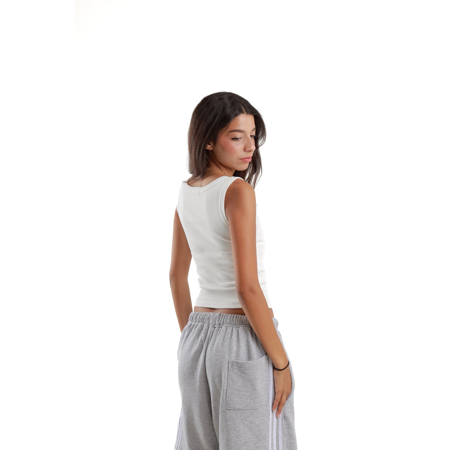White ribbed tank top