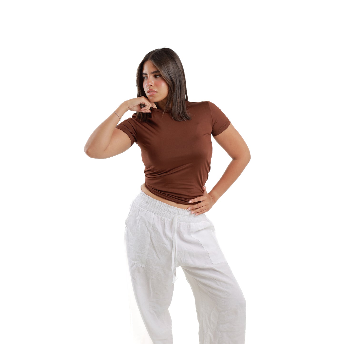 Brown basic top