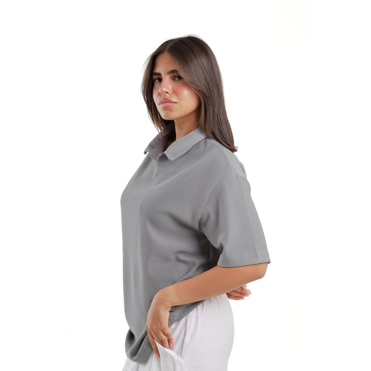 Grey polo shirt