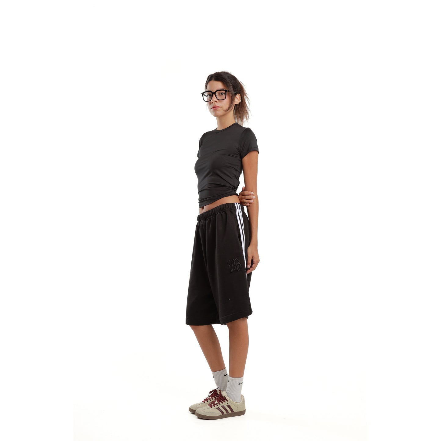 Black oversized shorts