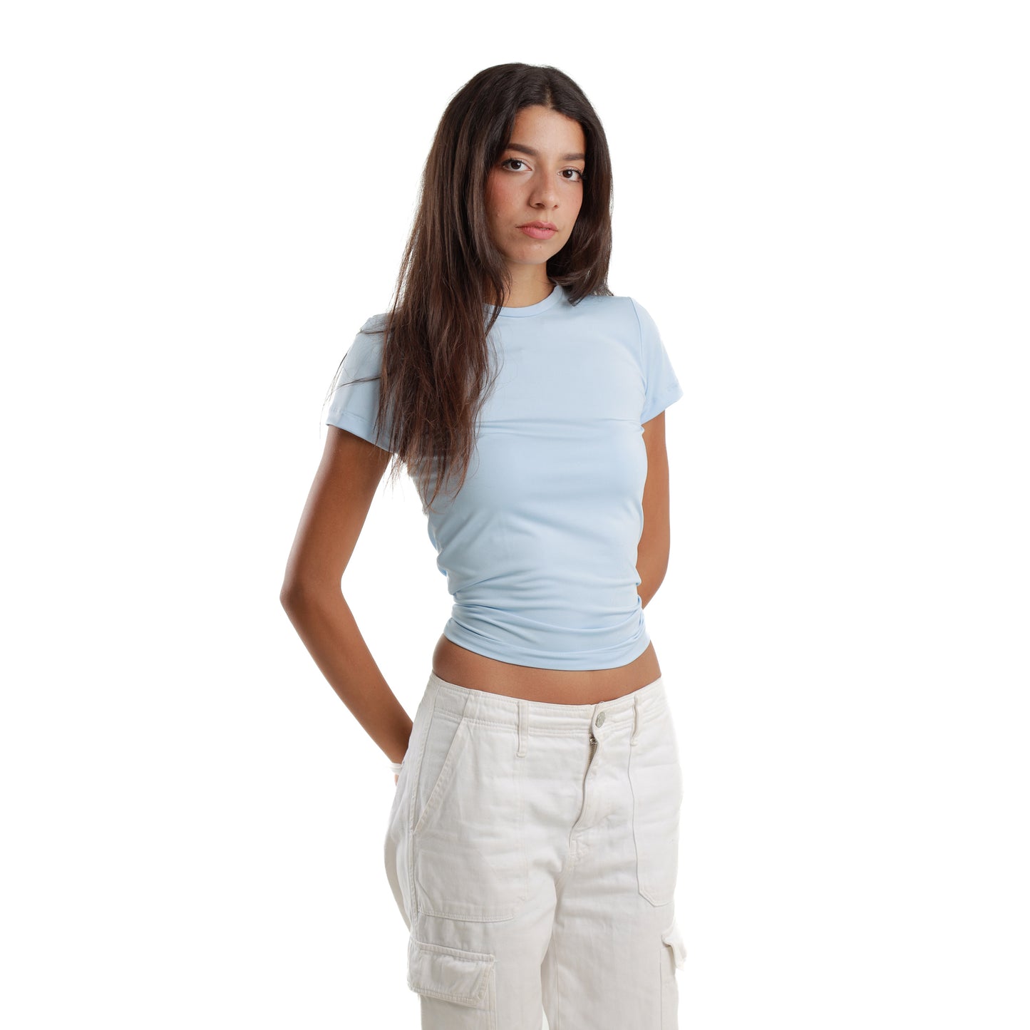 Baby blue basic top