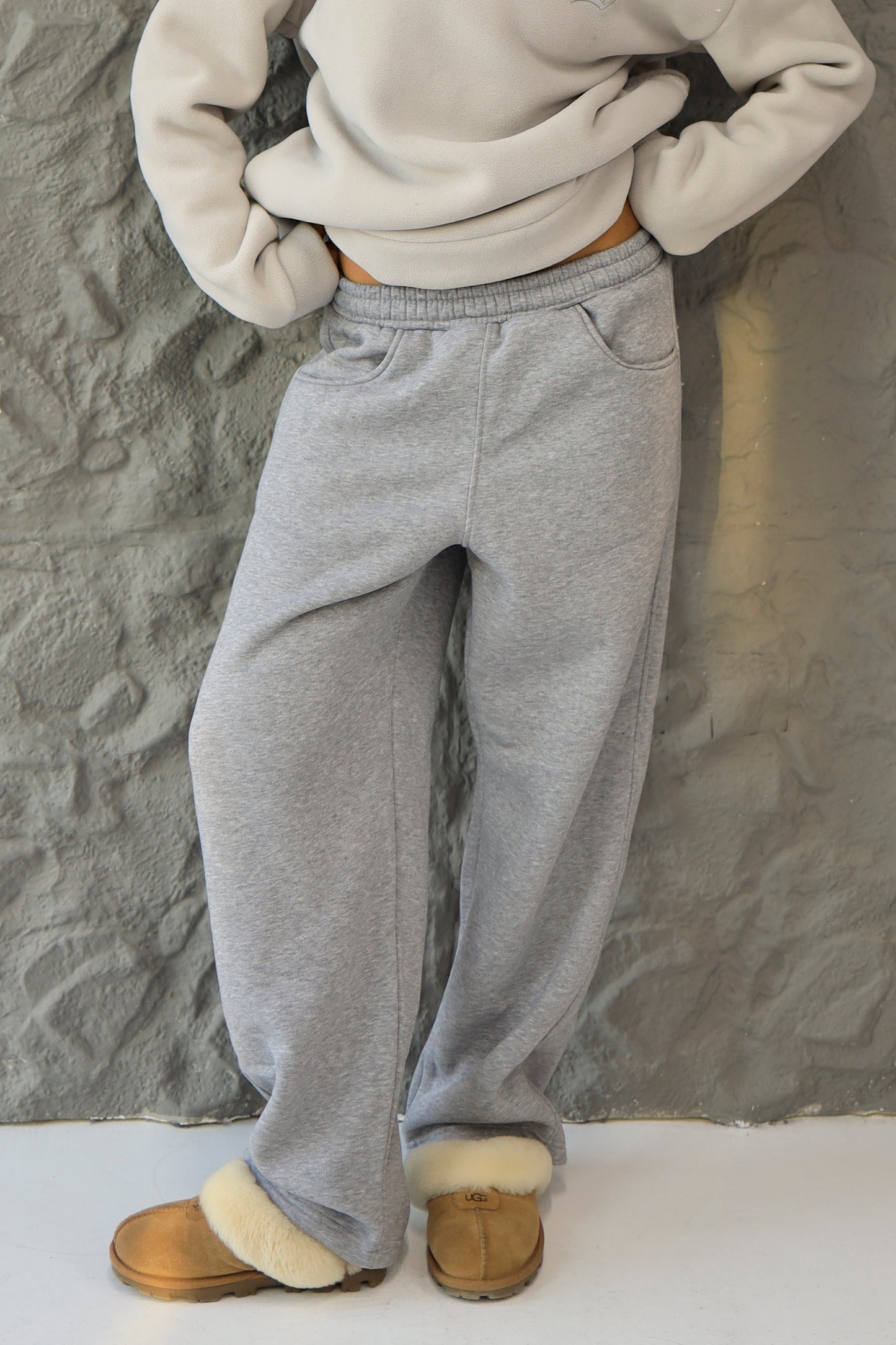 cozy gray sweatpants