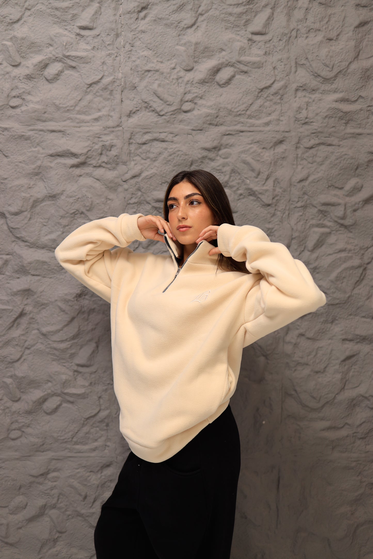 Crème polar fleece jumper