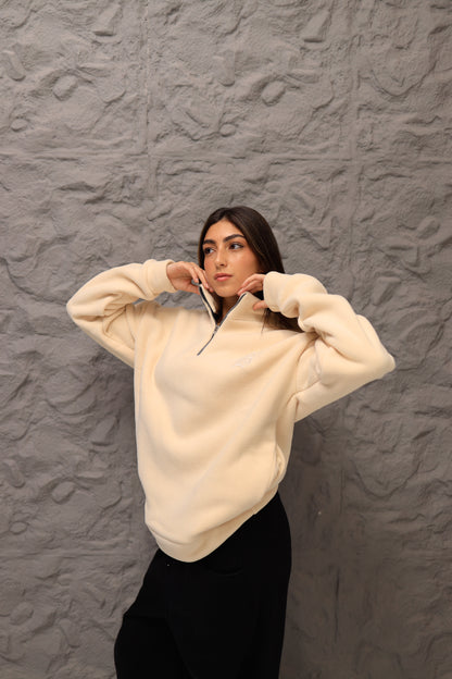Crème polar fleece jumper