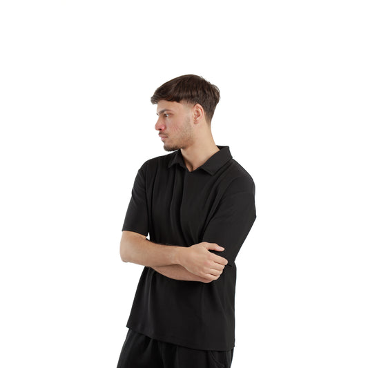 Black polo shirt