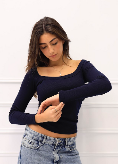 Navy long sleeve top