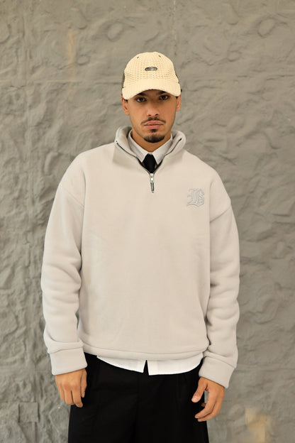 Light grey polar fleece jumper