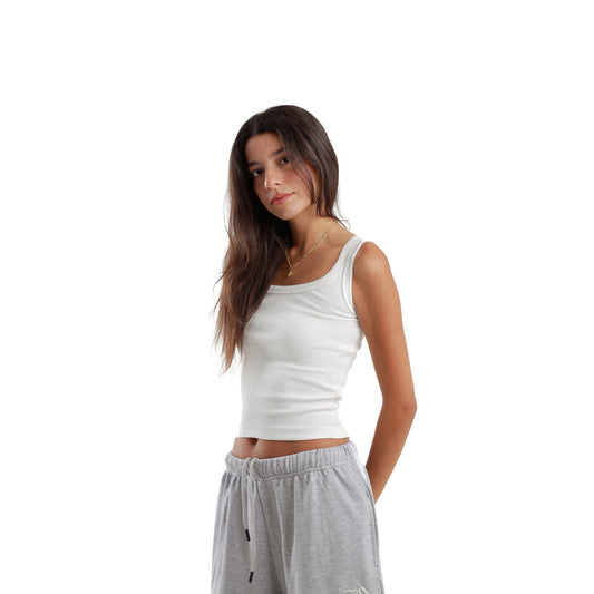 White ribbed tank top