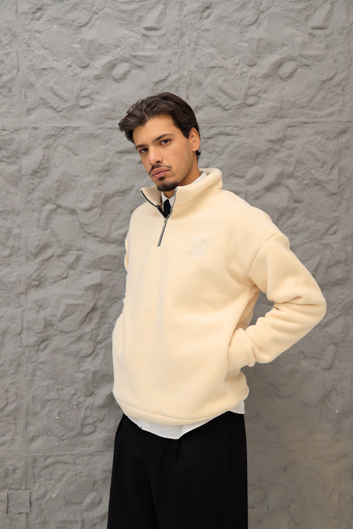 Crème polar fleece jumper
