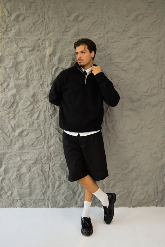 Black polar fleece jumper