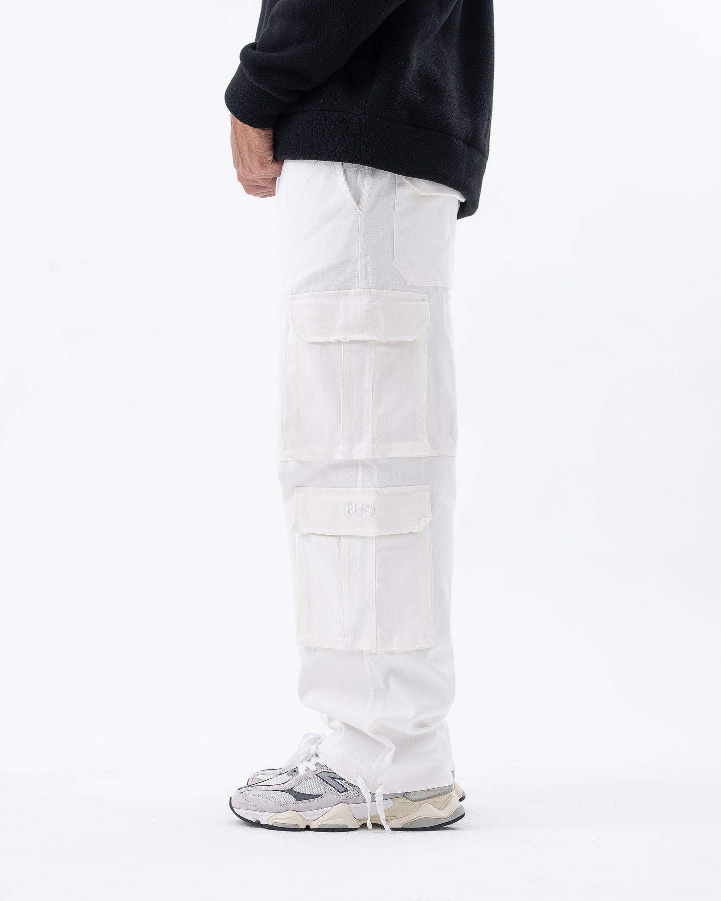 White Wide Cargo Pants