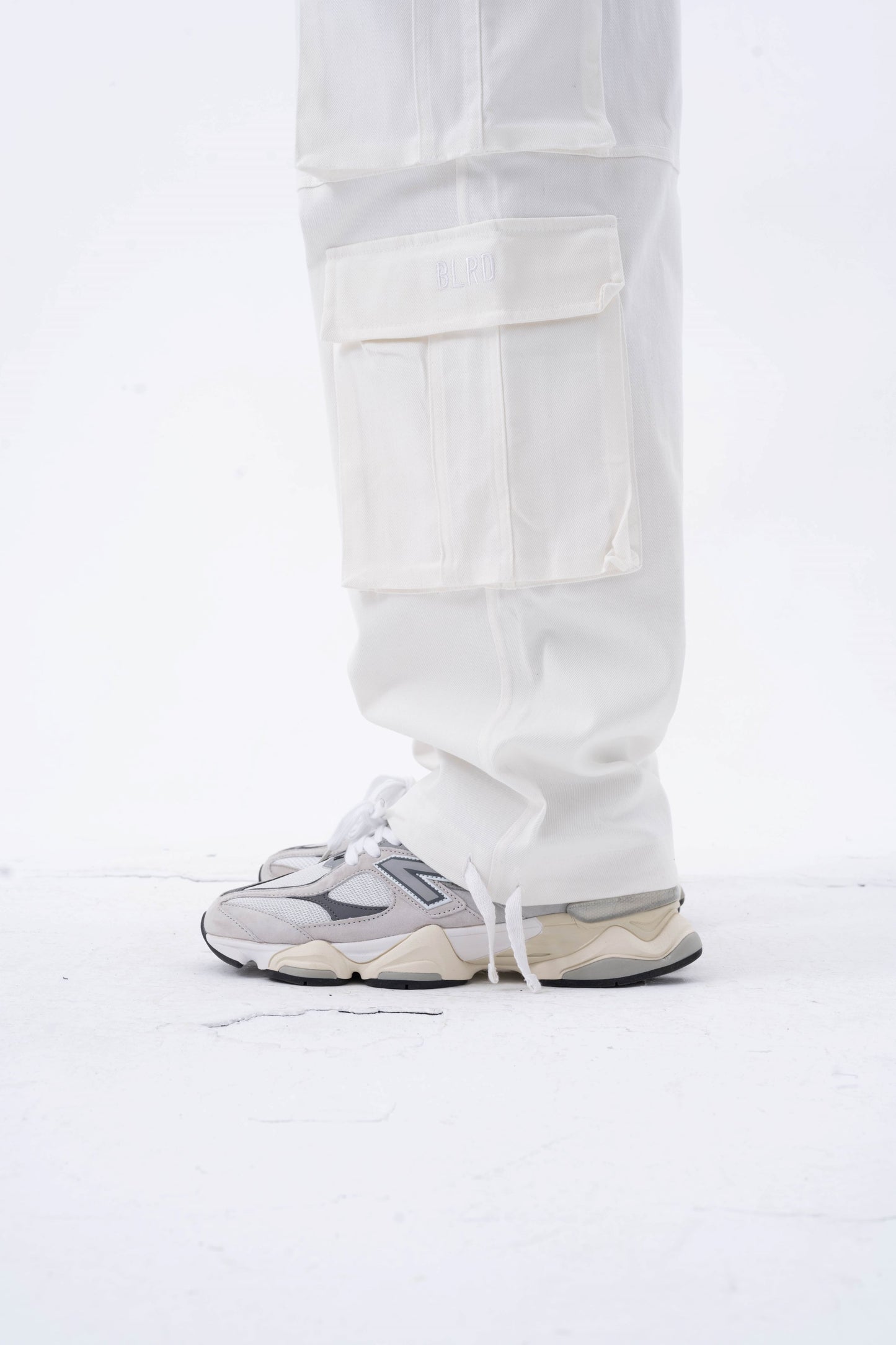 White Wide Cargo Pants