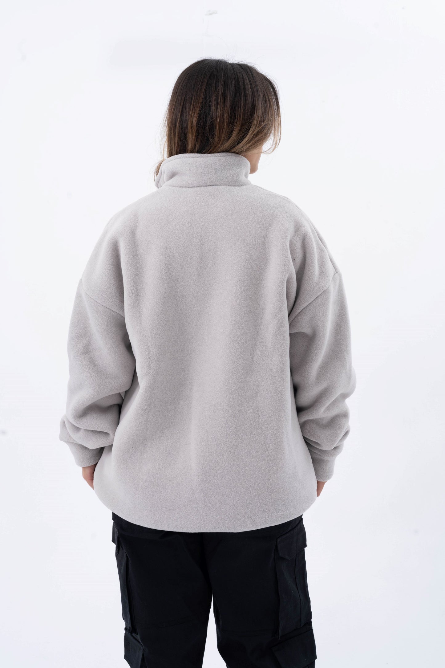 Grey Zip-Up Polar Fleece Jumper